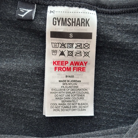 Gymshark Vital Crop Top Small Black Long Sleeve - Picture 6 of 7